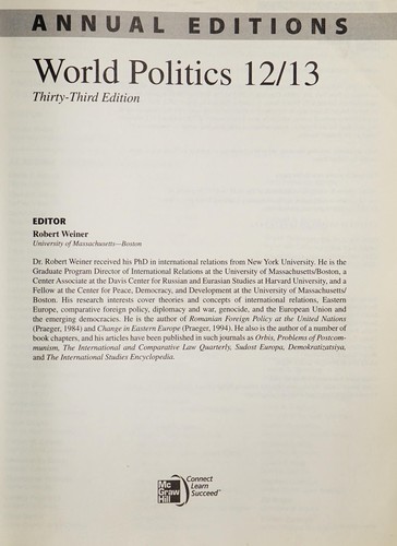 Annual Editions: World Politics 12/13 — Robert Weiner (2012)