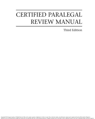 Certified Paralegal Review Manual: A Practical Guide to CP Exam Preparation — Virginia Koerselman Newman (2010)