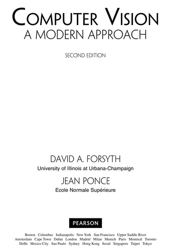 Computer Vision: A Modern Approach — David Forsyth et al. (2012)