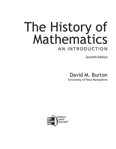 The History of Mathematics: An Introduction — David Burton (2010)
