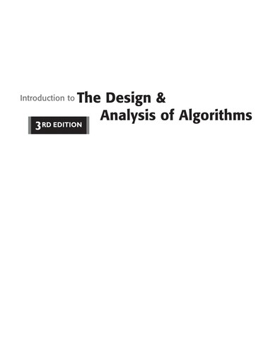 Introduction to the Design & Analysis of Algorithms — Anany Levitin (2012)