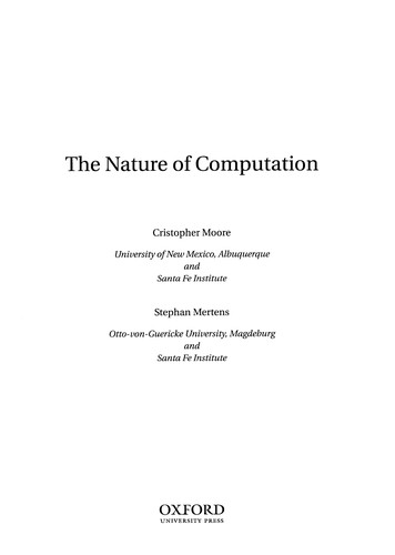 The Nature of Computation — Cristopher Moore et al. (2011)
