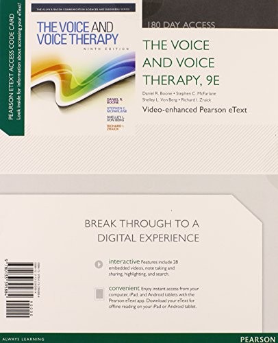 Voice and Voice Therapy, The, Video-Enhanced Pearson Etext — Access Card — Daniel R. Boone et al. (2013)