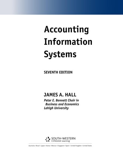 Accounting Information Systems — James A. Hall (2010)