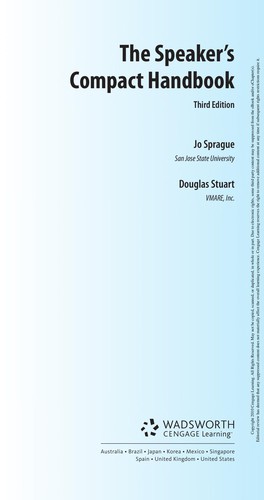 Cengage Advantage Books: The Speaker's Compact Handbook — Jo Sprague et al. (2011)