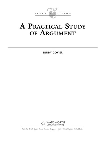 A Practical Study of Argument — Trudy Govier (2009)