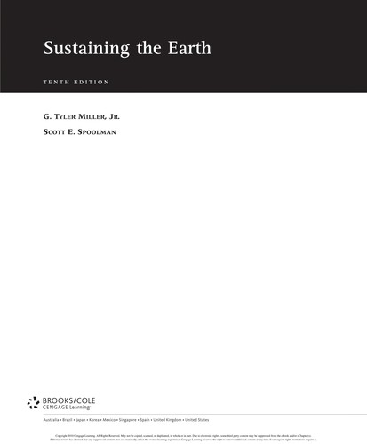 Cengage Advantage Books: Sustaining the Earth — G. Tyler Miller et al. (2011)
