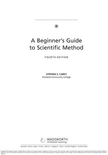 A Beginner's Guide to Scientific Method — Stephen S. Carey (2011)