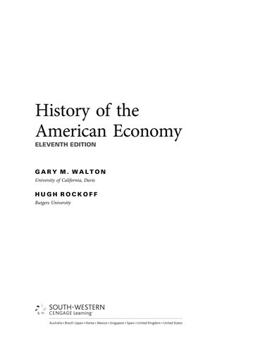 History of the American Economy — Gary M. Walton et al. (2010)