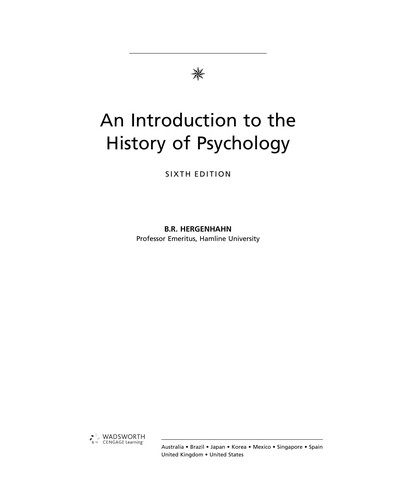 An Introduction to the History of Psychology — B. R. Hergenhahn (2008)