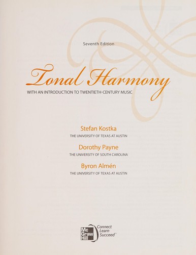 Tonal Harmony — Stefan Kostka, Tonal Harmony et al. (2012)
