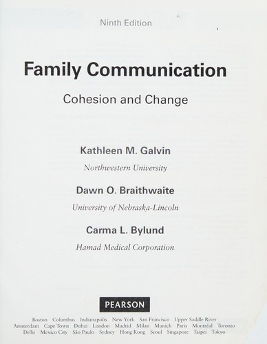 Family Communication: Cohesion and Change — Kathleen M. Galvin et al. (2015)