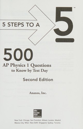 5 Steps to a 5 500 AP Physics 1 Questions to Know by Test Day — Anaxos, Inc. (2016)