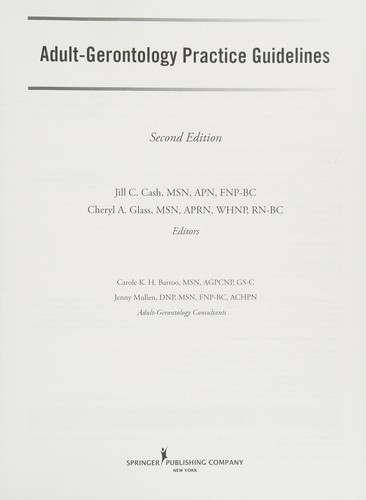 Adult-Gerontology Practice Guidelines — Jill C. Cash et al. (2019)