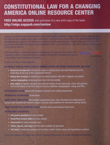 Constitutional Law for a Changing America: Institutional Powers and Constraints — Lee Epstein et al. (2016)
