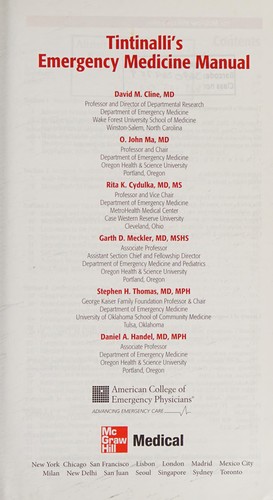Tintinalli's Emergency Medicine Manual 7th Edition — David M. Cline (2012)