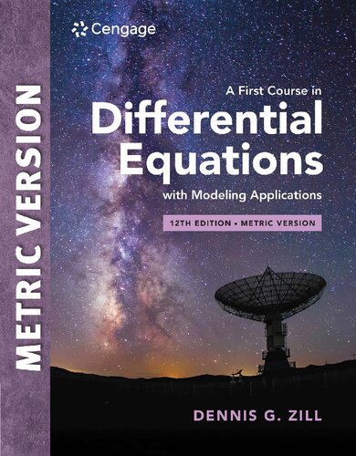 A First Course in Differential Equations with Modeling Applications, International Metric Edition By Dennis Zill