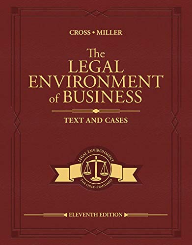The Legal Environment of Business: Text and Cases — Frank B. Cross et al. (2020)
