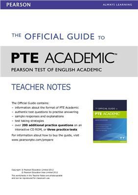 The Official Guide to PTE Academic - Teacher Notes - Pearson Education