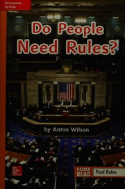 Wonders Grade 2 Leveled Reader Do People Need Rules?: Approaching Unit 5 Week 5 — Donald Bear et al. (2019)